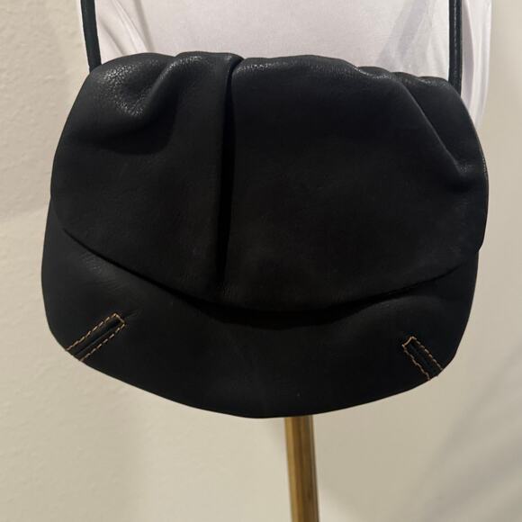 Fossil Black Small Leather Flap Crossybody Bag Everyday Minimalist Chic Luxe - Picture 3 of 7